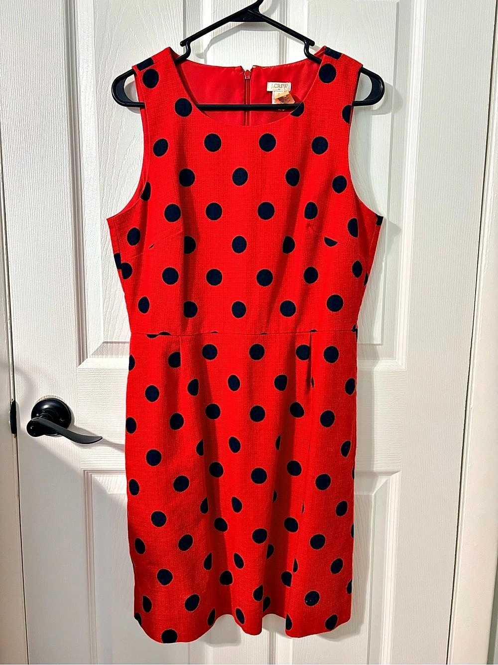 J.Crew Polka Dot Mini Dress in Red & Black Size 10 Like New